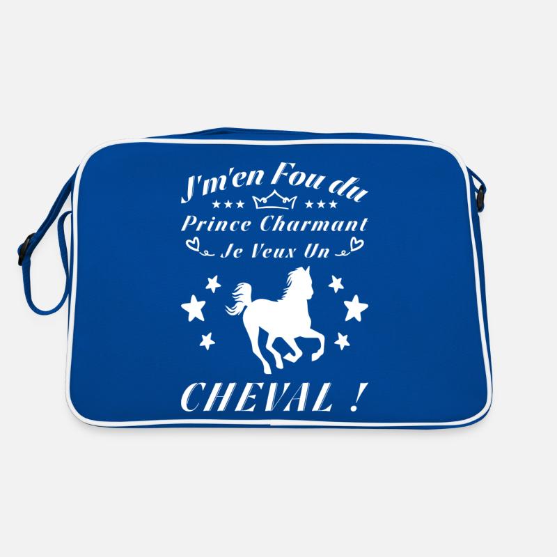 Ich schere mich einen Dreck um den Märchenprinzen, ich will ein Pferd Retro Tasche