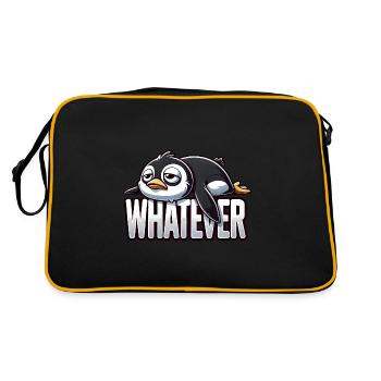 Tired penguin no desire to chill - Retro Bag - black/gold - Back