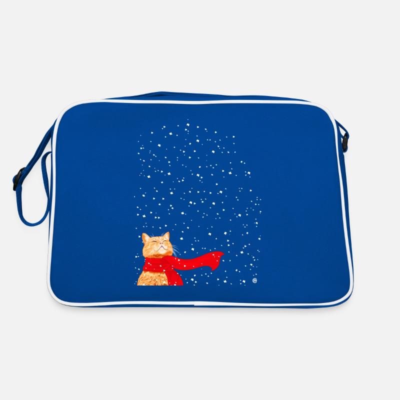 Schneekatze getigert Retro Tasche