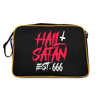 hail satan Design for a enthusiats of satan - Retro Bag - black/gold - Back