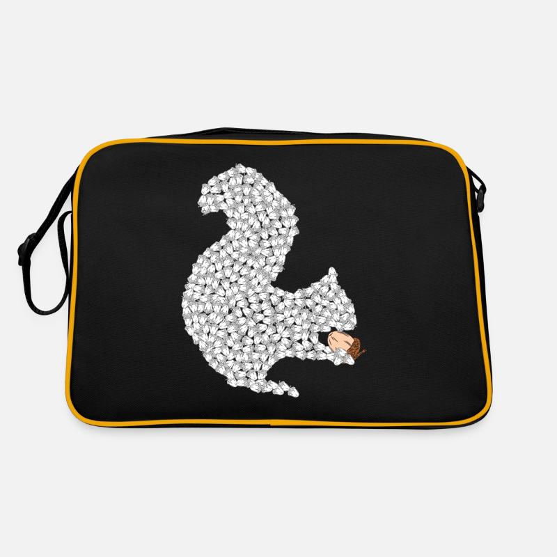 Écureuils de noix avec noix dans la patte Sac Retro