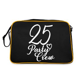 25 Party Crew 25th Birthday Party 25 Years Old - Retro Bag - black/gold - Back