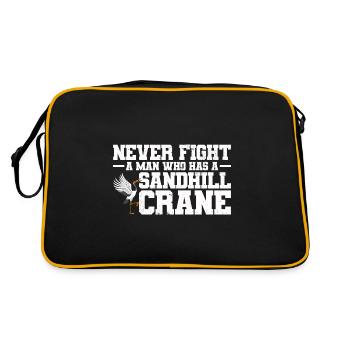 Kranich - Retro Tasche - Schwarz/Gold - Hinten