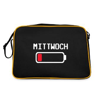 Mittwoch Batterie leer Design - Retro Tasche - Schwarz/Gold - Hinten