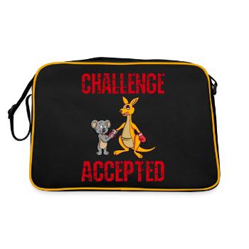 CHALLENGE ACCEPTED - Boxer Känguru + Koala Trainer - Retro Tasche - Schwarz/Gold - Hinten