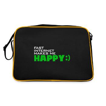 Fast Internet makes me happy - Quickly happy - Retro Bag - black/gold - Back