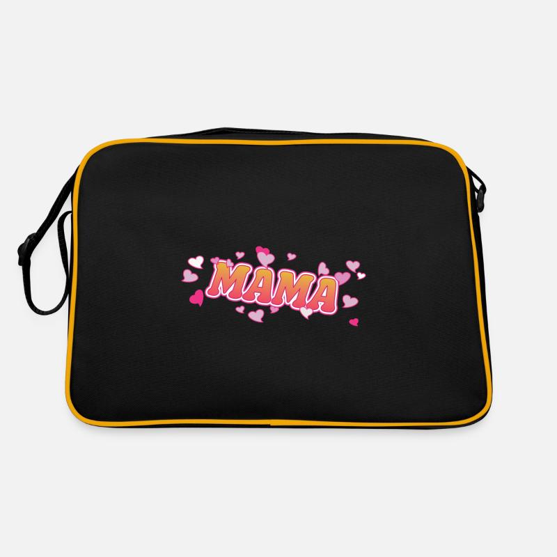 Mama Herzen Design - Retro Tasche - Schwarz/Gold