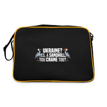 Kanadischer Kranich - Retro Tasche - Schwarz/Gold - Hinten