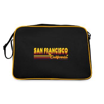 San Francisco California Retro et Vintage Design - Sac Retro - noir/or - Dos