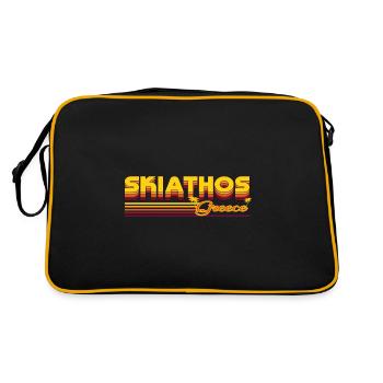 Skiathos: Design rétro estival - Sac Retro - noir/or - Dos