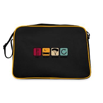 Skydiving Skydiving Retro - eat sleep - Retro Bag - black/gold - Back
