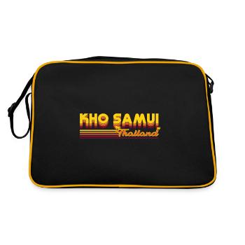 Ko Samui - Inselparadies im Design - Retro Tasche - Schwarz/Gold - Hinten