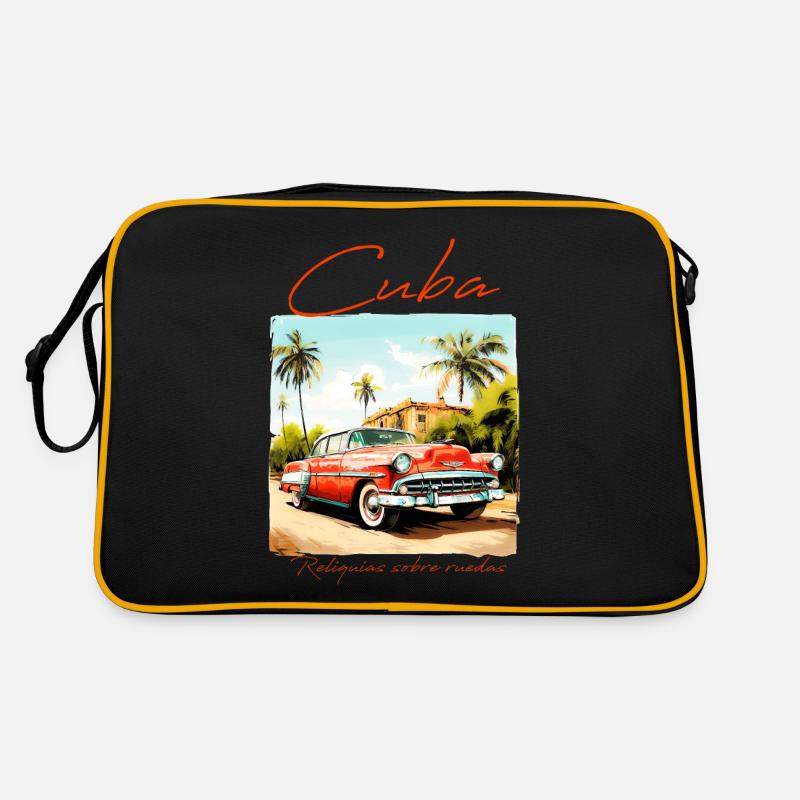 Kuba Auto im Dorf Retro Tasche