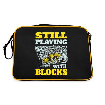 Still playing with blocks, Mechanics Engine Block - Retro Bag - black/gold - Back
