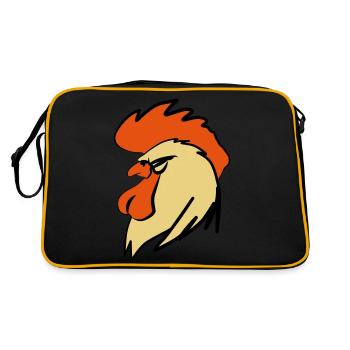 ROOSTER BOOSTER - Retro Tasche - Schwarz/Gold - Hinten