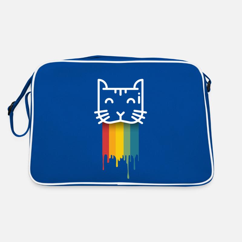 Katze Regenbogen kotzend Geschenk Regenbogenkatze Retro Tasche