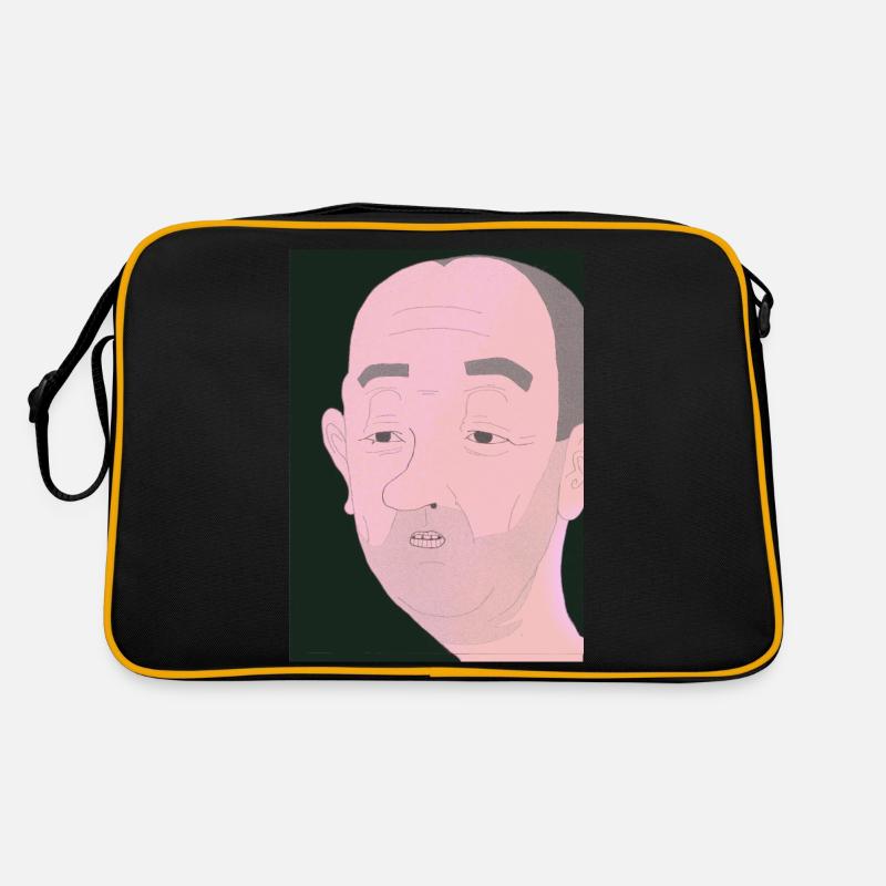Fld.) Gesicht Traube - Retro Tasche - Schwarz/Gold
