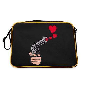 gunshot hearts - Retro Tasche - Schwarz/Gold - Hinten