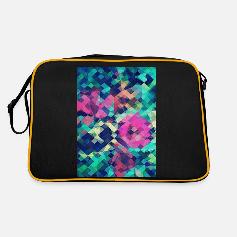 Abstract Rose (Colorful Pattern) Art - Phone Case - Sac Retro - noir/or
