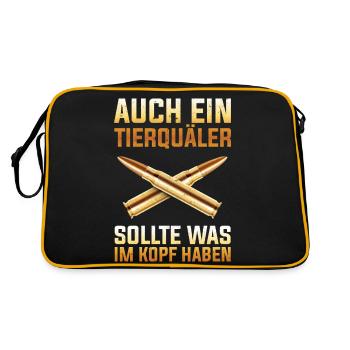Tierschutz - Auch was im - Retro Tasche - Schwarz/Gold - Hinten