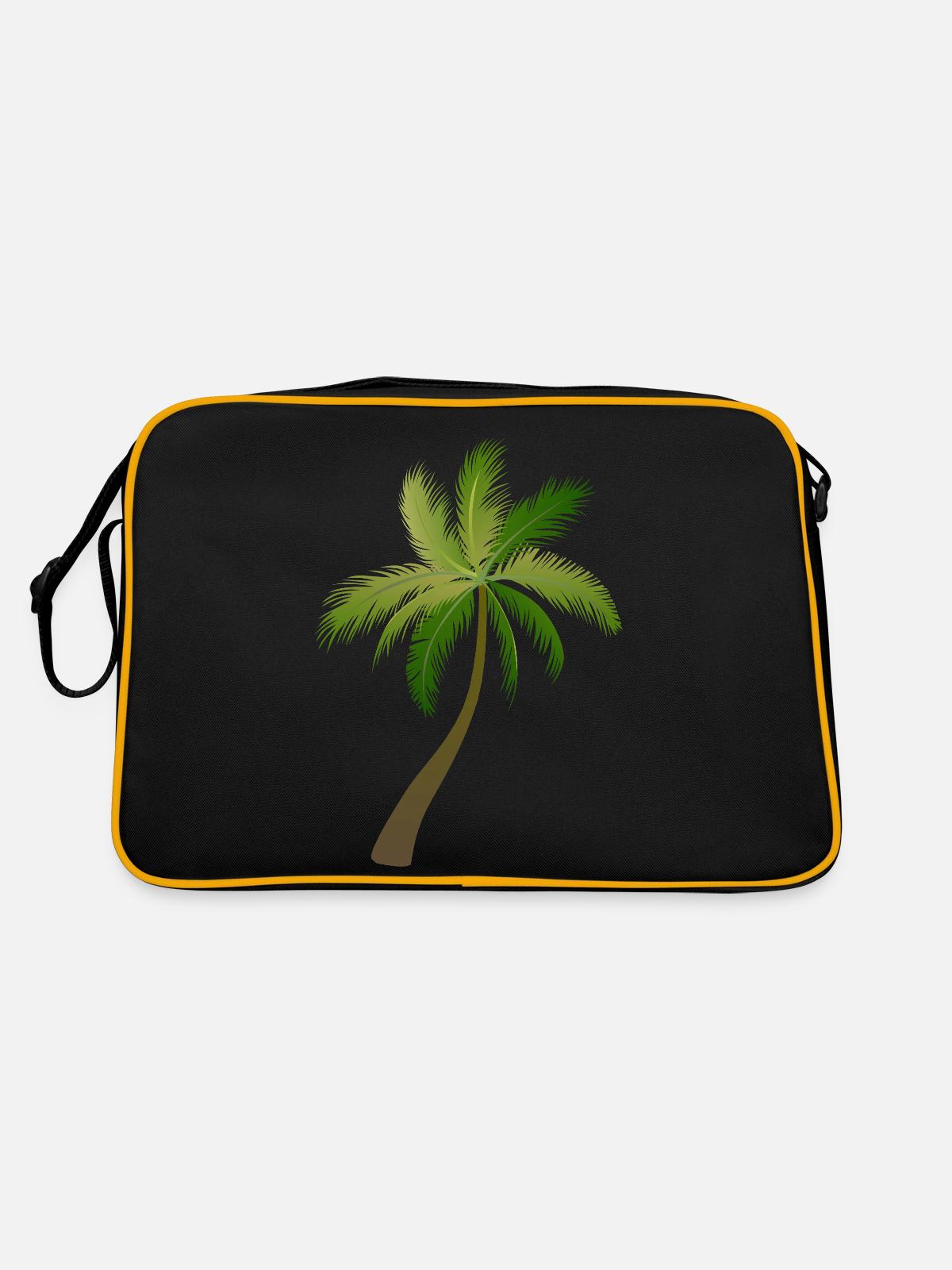 palm tree palm palms - Retro Bag - black/gold - Back