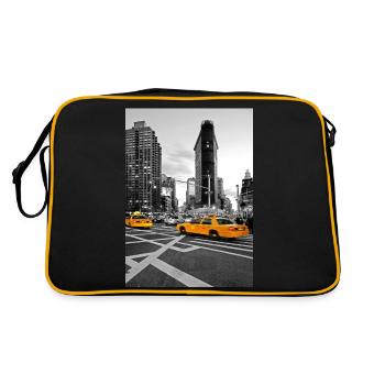 NYC Yellow Cabs Flat Iron Building - Sac Retro - noir/or - Dos