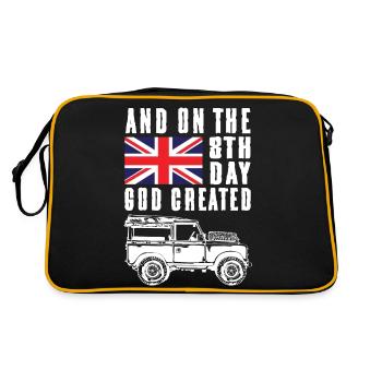 Day God Created Landy Rover - Retro Tasche - Schwarz/Gold - Hinten