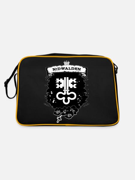 Nidwalden - Retro Tasche - Schwarz/Gold - Hinten