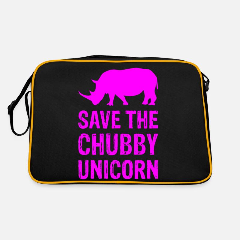 Save the Chubby Unicorn - Save the Thick Unicorn - Retro Bag - black/gold