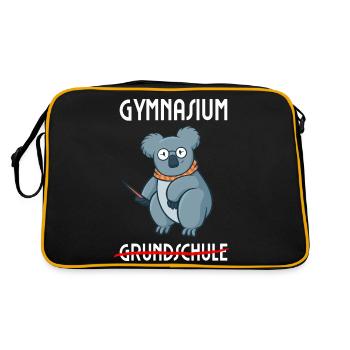 Gymnasium Grundschulabschluss - Retro Tasche - Schwarz/Gold - Hinten
