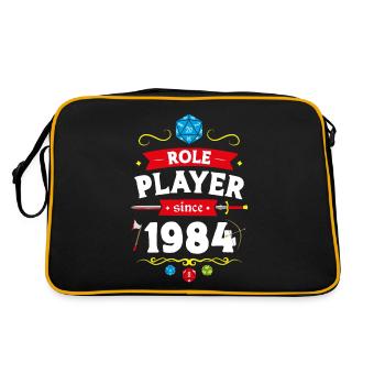 Rollenspieler seit 1984 - Retro Tasche - Schwarz/Gold - Hinten