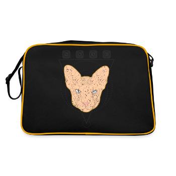 Sphinx Cat Egyptian Cat Hairless Cat - Retro Bag - black/gold - Back