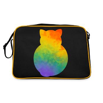 Pride Kitty - Retro Tasche - Schwarz/Gold - Hinten