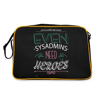 funny sayings fathersday programming funny joke - Retro Bag - black/gold - Back