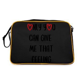 love liebe Valentinstag verliebt Englisch Spruch - Retro Tasche - Schwarz/Gold - Hinten