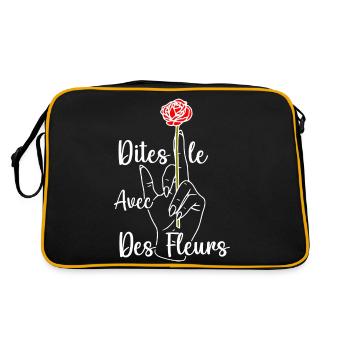 dites le avec des fleurs fuck - humour - Sac Retro - noir/or - Dos