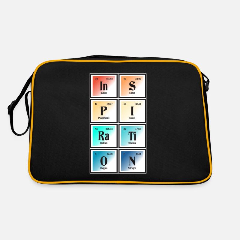 Inspiration - Periodensystem der Elemente - Retro Tasche - Schwarz/Gold