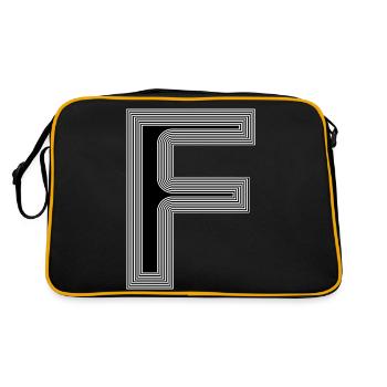 F - Retro Tasche - Schwarz/Gold - Hinten