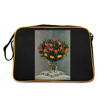 Surrealistische Malerei. Bodegon-Gebirge - Retro Tasche - Schwarz/Gold - Hinten