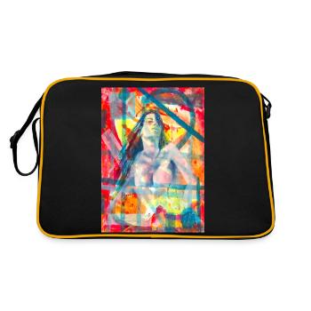 Abstract Painting - Surrealist - Retro Bag - black/gold - Back