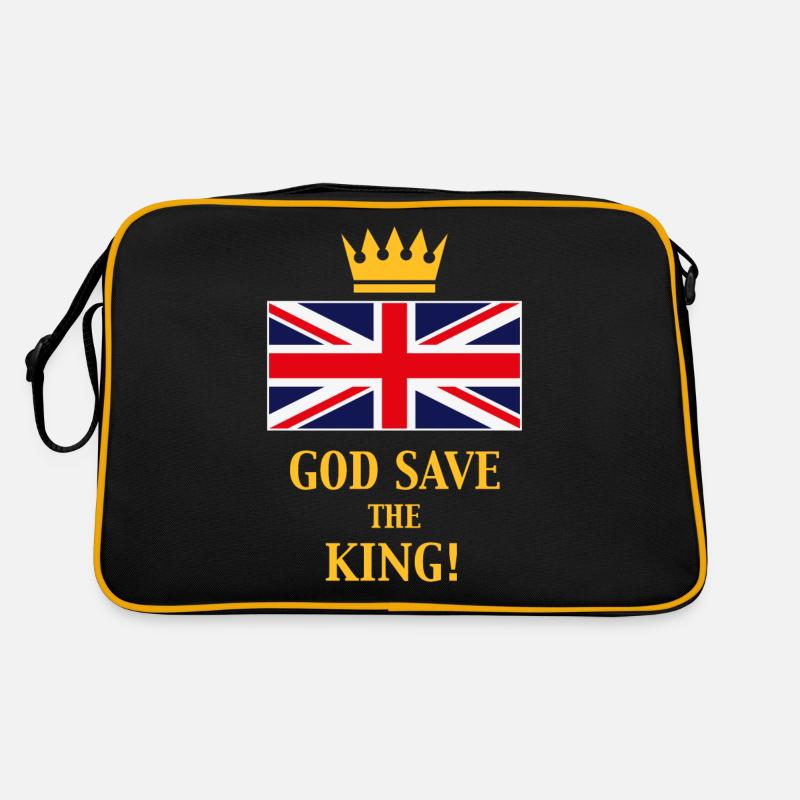 God Save The King! (England / Great Britain / 4C) - Retro Tasche - Schwarz/Gold