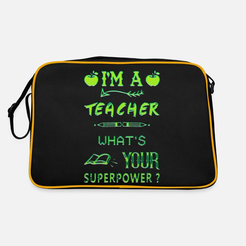 Ich bin Lehrer Superkraft Superkraft Retro Tasche