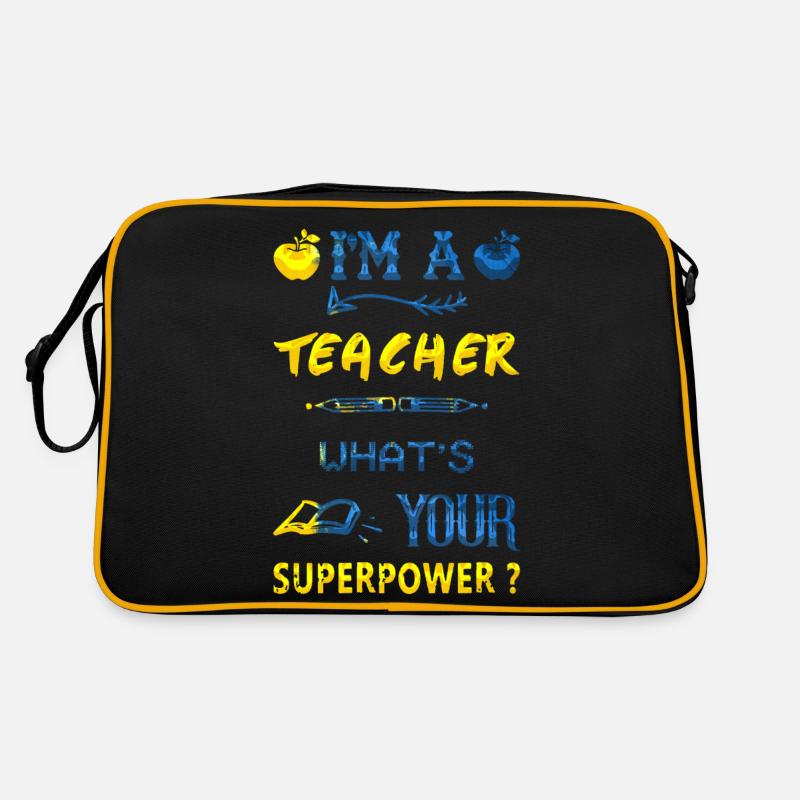 Ich bin Lehrer Superkraft Superkraft Retro Tasche