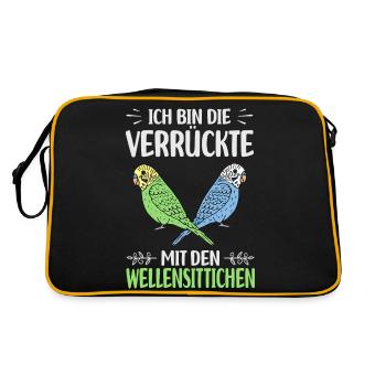 Cadeaux Budgerigar | Animaux de compagnie Oiseaux Oiseaux - Sac Retro - noir/or - Dos