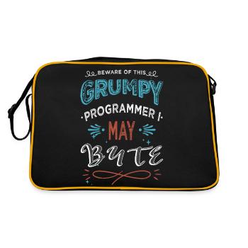 c sharp programming quote fathersday statement - Retro Bag - black/gold - Back