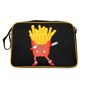 Dabbing Pommes Eine Tüte Pommes frites - Retro Tasche - Schwarz/Gold - Hinten