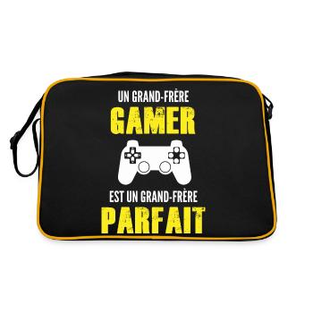 grand-frère gamer / grand-frère parfait - Sac Retro - noir/or - Dos