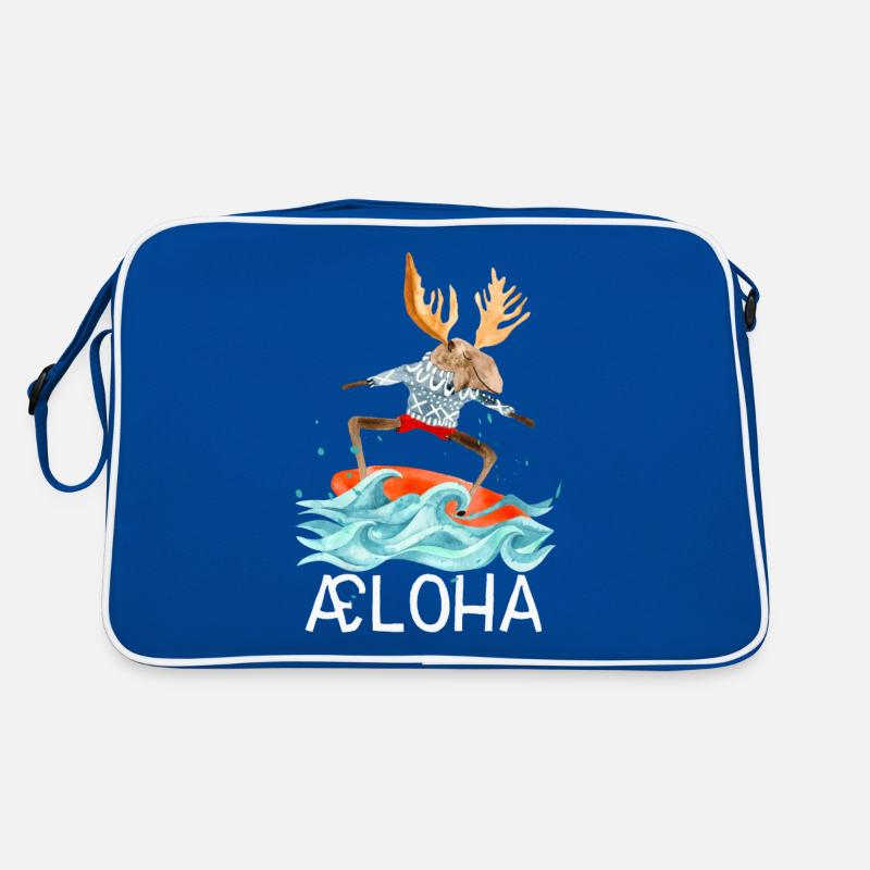 Æloha. Elch auf der perfekten Welle Retro Tasche