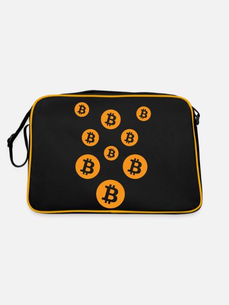 Crypto Bitcoin Trading - Retro Tasche - Schwarz/Gold - Hinten