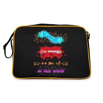 Be yourself the change you wish for in this world - Retro Bag - black/gold - Back